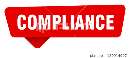 compliance red sticker isolated on transpatent background. compliance sign 129914997