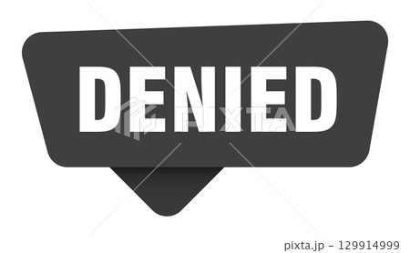denied black sign isolated on transpatent background. denied sticker 129914999