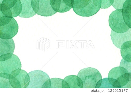 水彩　水玉　フレーム 129915177