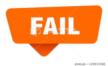 fail sticker. fail orange sign isolated on transpatent background 129915466