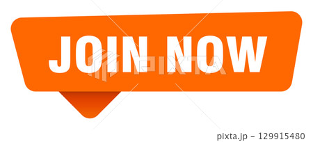 join now sticker. join now orange sign isolated on transpatent background 129915480