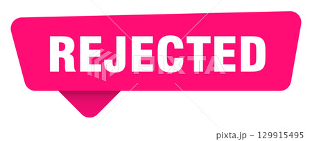 rejected magenta sticker isolated on transpatent background. rejected sign 129915495