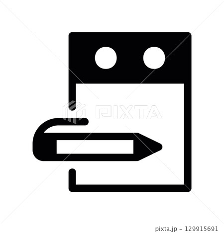 Simple black vector icon with a theme calendar entry 129915691