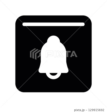 Simple black vector icon with a theme notification bar 129915692