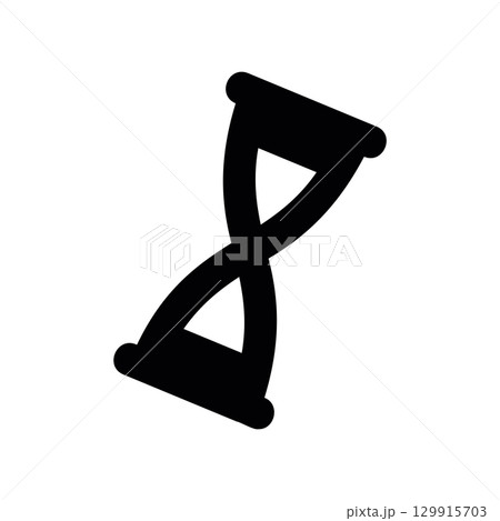 Simple black vector icon with a theme hourglass 129915703