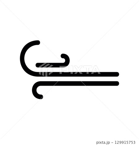 Simple black vector icon with a theme gust of wind 129915753