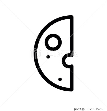 Simple black vector icon with a theme third quarter moon phase 129915766