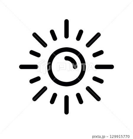 Simple black vector icon with a theme weather forecast, sunny 129915770