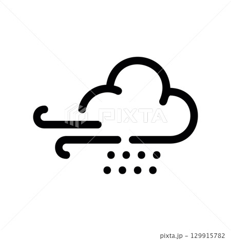 Simple black vector icon with a theme weather forecast, wind, precipitation 129915782