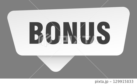 bonus sign. bonus white sticker isolated on gray background 129915833