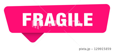 fragile magenta sticker isolated on transpatent background. fragile sign fragile magenta sticker isolated on transpatent background. fragile sign 129915859