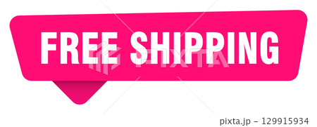 free shipping magenta sticker isolated on transpatent background. free shipping sign free shipping magenta sticker isolated on transpatent background. free shipping sign 129915934