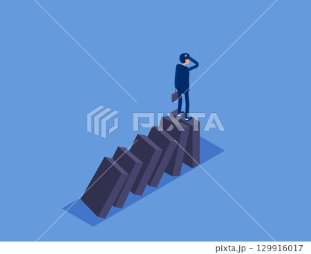 Desperate businessman . Flat isometric vector concept Desperate businessman . Flat isometric vector concept 129916017