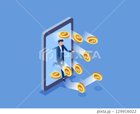 Network e-commerce . Flat isometric vector concept Network e-commerce . Flat isometric vector concept 129916022