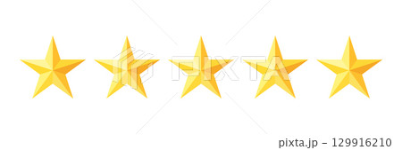Five Star Rating Golden Review Icon 129916210