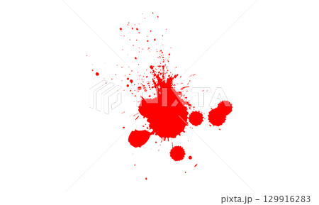 red watercolor brush painting dropped splatter splash artistic 129916283