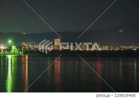 琵琶湖岸夜景 大津市 琵琶湖岸夜景 大津市 129916408
