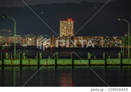琵琶湖岸夜景　大津市 129916410