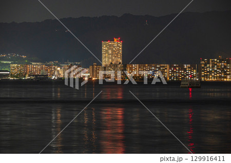 琵琶湖岸夜景　大津市 129916411