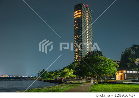 琵琶湖岸なぎさ公園夜景　大津市 129916417