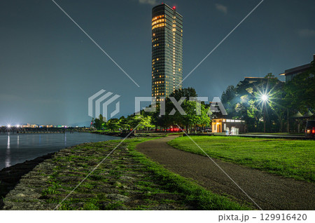 琵琶湖岸夜景 大津市 琵琶湖岸夜景 大津市 129916420