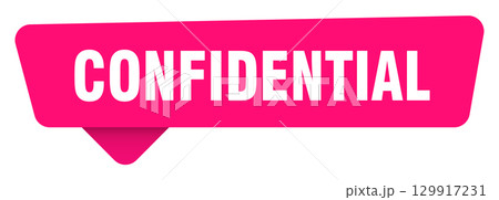 confidential magenta sticker isolated on transpatent background. confidential sign 129917231