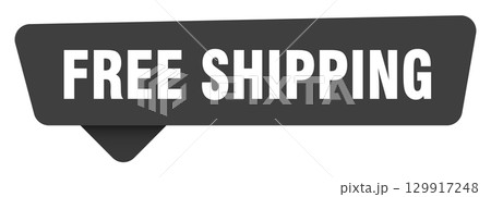 free shipping black sign isolated on transpatent background. free shipping sticker 129917248