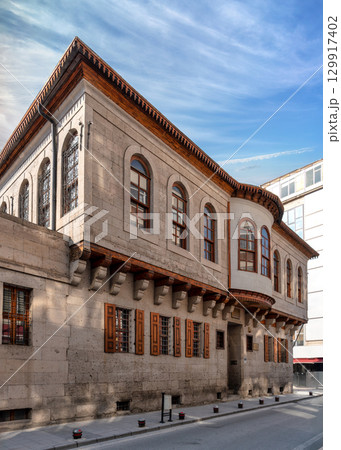 Traditional Ottoman architecture of Kayseri Ataturk House Museum, a historic landmark in Kayseri, Turkey 129917402