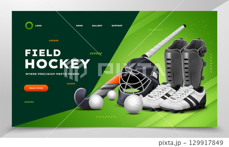 Dynamic Field Hockey Realistic Landing Page 129917849