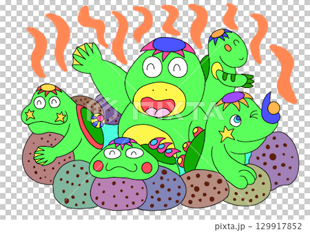 河童享受溫泉 129917852