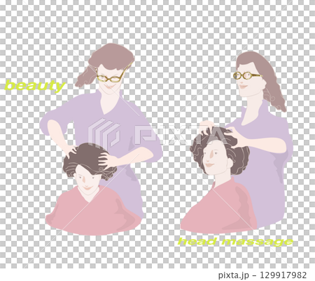 理髮師輕輕按摩顧客的頭皮 129917982