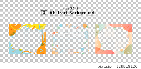 孟菲斯圖案、幾何圖案、抽象的背景框插圖集、流行設計、圓點裝飾 129918120
