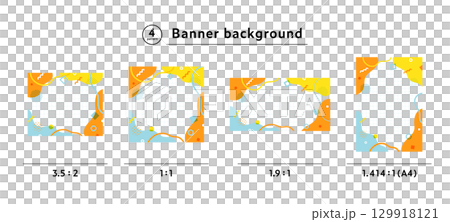 Memphis pattern, geometric pattern, abstract background frame illustration set, pop design, abstract 129918121