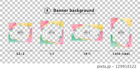 Memphis pattern, geometric pattern, abstract background frame illustration set, pop design, abstract 129918122