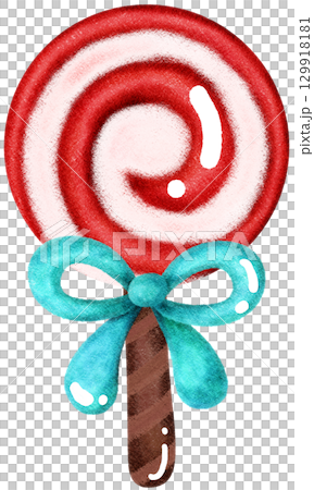 Winter celebration illustration with candy cookies and christmas decorations. 129918181