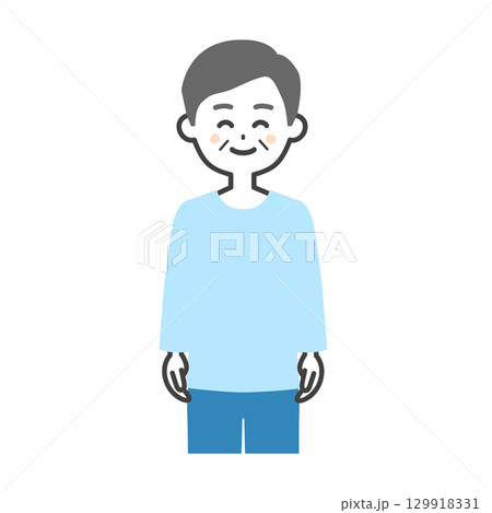 笑顔の年配の男性イラスト 笑顔の年配の男性イラスト 129918331