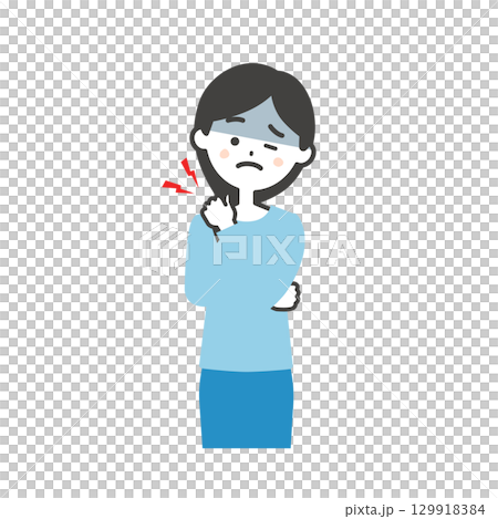 一位女士抱著她的肩膀的插圖 129918384