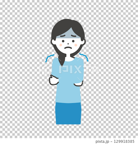 感覺寒冷的女人的插圖 129918385