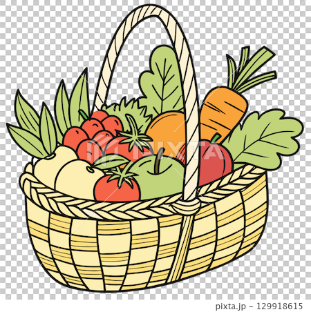 basket with vegetables 129918615