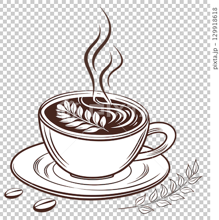 hot coffee cappuccino latte art hot coffee cappuccino latte art 129918618