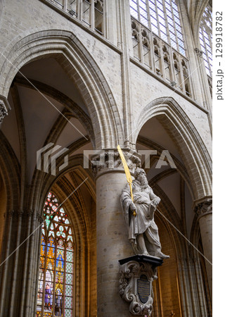 Interior of the Roman Catholic Cathedral of St. Michael and St. Gudula in central Brussels, Belgium Interior of the Roman Catholic Cathedral of St. Michael and St. Gudula in central Brussels, Belgium 129918782