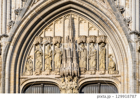 Roman Catholic Cathedral of St. Michael and St. Gudula in central Brussels, Belgium 129918787