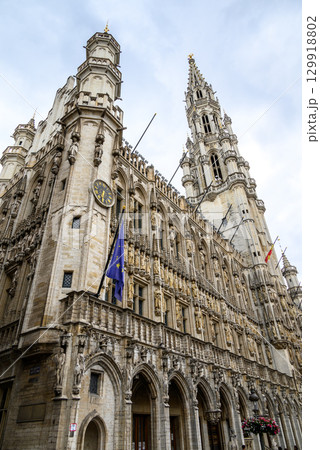 Town Hall of the City of Brussels on the Grand-Place Grote Markt central square of Brussels, Belgium 129918802