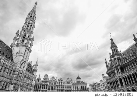 Town Hall of the City of Brussels on the Grand-Place Grote Markt central square of Brussels, Belgium 129918803
