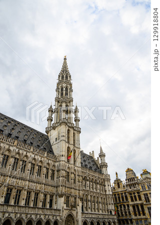 Town Hall of the City of Brussels on the Grand-Place Grote Markt central square of Brussels, Belgium 129918804