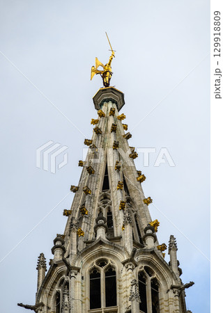 Town Hall of the City of Brussels on the Grand-Place Grote Markt central square of Brussels, Belgium 129918809