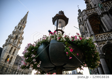 Town Hall of the City of Brussels on the Grand-Place Grote Markt central square of Brussels, Belgium 129918816