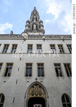Town Hall of the City of Brussels on the Grand-Place Grote Markt central square of Brussels, Belgium 129918821