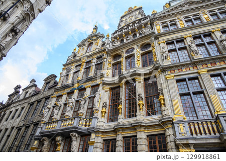 Guildhalls on the Grand-Place Grote Markt central square of Brussels, Belgium Guildhalls on the Grand-Place Grote Markt central square of Brussels, Belgium 129918861