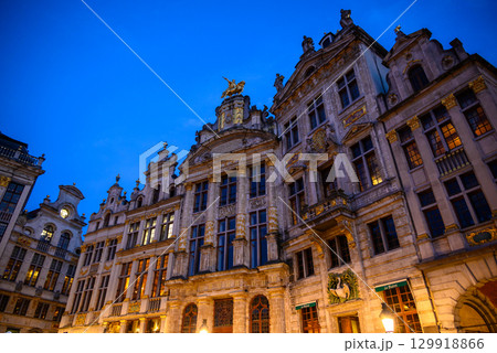 Guildhalls on the Grand-Place Grote Markt central square of Brussels, Belgium 129918866